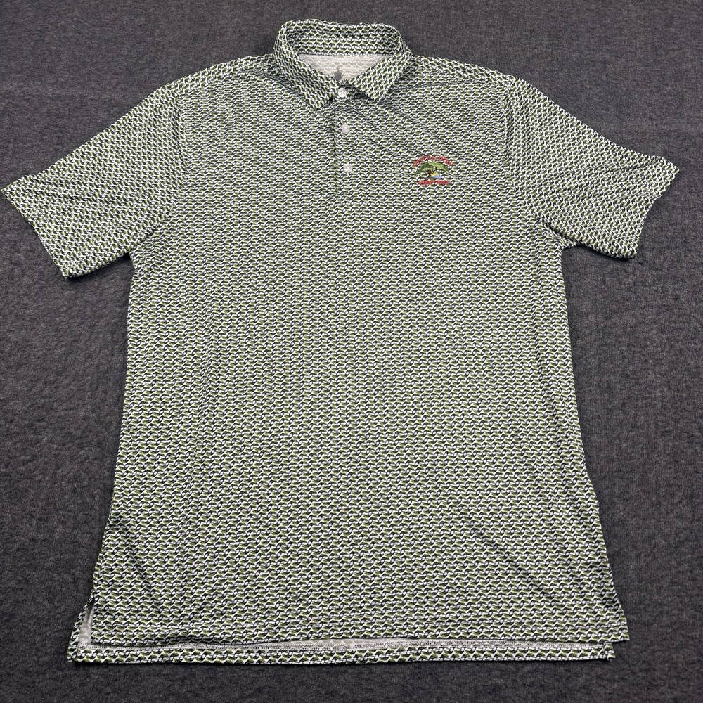 US Open Golf Polo Shirt Mens Large Green Torrey Pines 121st Geometric Stretch